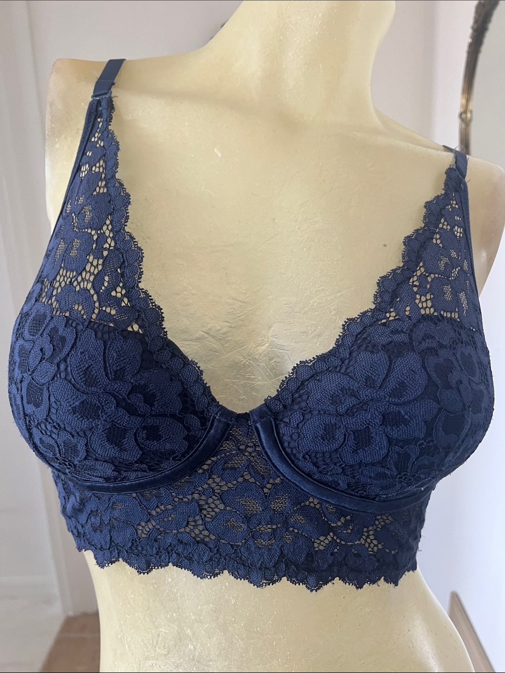 Maidenform Navy Lace Longline Bralette